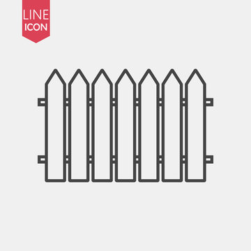 fence line icon on white background. Vector illustration