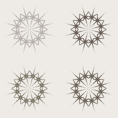 Mandala. Monochrome decorative elements, round ornament. Vector illustration