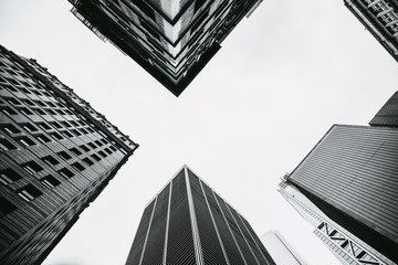 New York Hochhäuser in Schwarz Weiß