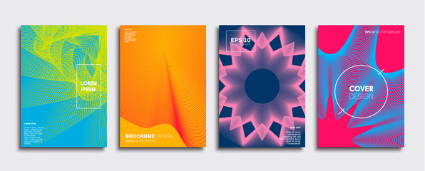 Naklejka premium Vector cover designs. Future Poster template. Smartphone modern background set.