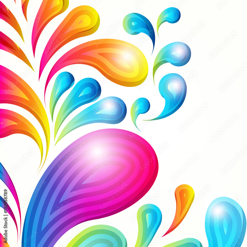 Poster abstract colorful arc-drop background. color graphic elements. modern design illustration.