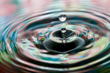 Coloured water droplet close up composition photography