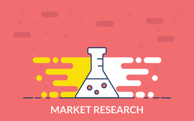 science flask vector thin line icon