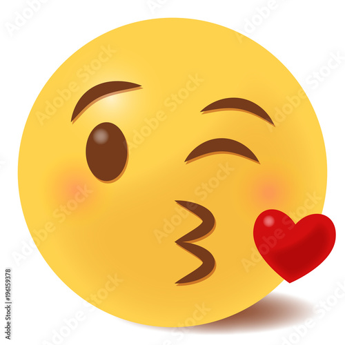 Mann Schickt Kuss Smiley Mit Herz "Kussmund mit Herz Emoticon - 3D" Stockfotos und lizenzfreie Vektoren