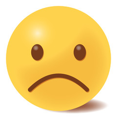 unglückliches Emoticon - 3D