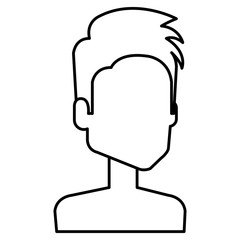 young man shirtless avatar character vector illustration design