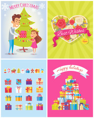 Best Wishes Merry Christmas Vector Illustration