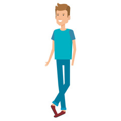 young man avatar character vector illustration design