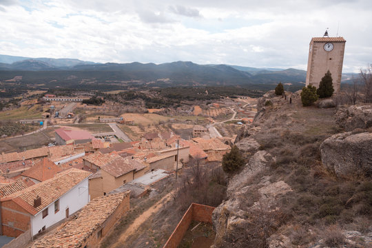 Town of Monroyo in the Mantarraya region of Spain Arag&oacute;n Teruel