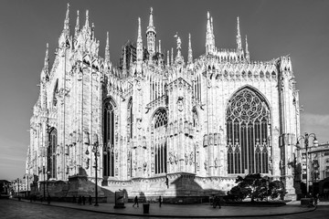 Milan Duomo detail - black and white image