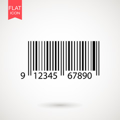 Barcode icon. A modern simple barcode. Internet concept of market trading. Cartoon clipart. Vector illustration