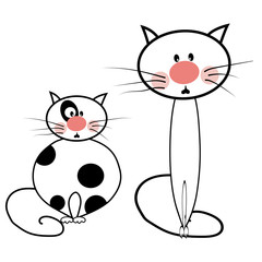 Animated cats. Thick and thin
