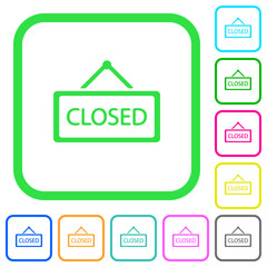 Closed sign vivid colored flat icons