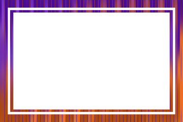 Blank for postcard or invintation, template frame, orange and violet stripes