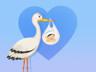 stork with baby