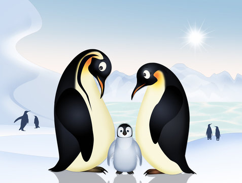 penguins family