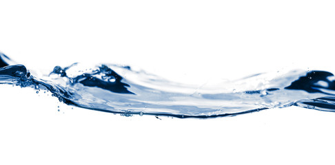 water smooth with waves on the isolated on white background