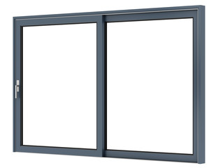 metallic window isolated on white background