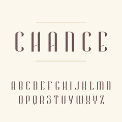 Elegant Modern Font. Vector capital letters typeface. Contemporary creative alphabet lettering type. Typeset for headlines, labels, quotes, titles, posters or logotypes.