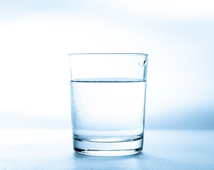 Glass with drinking water