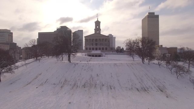 Nashville Snow- Building on hill