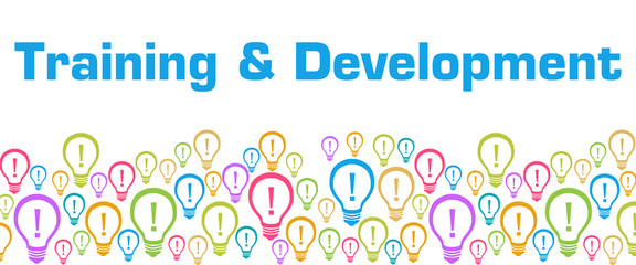 Training And Development Colorful Bulbs With Text 