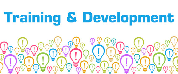 Training And Development Colorful Bulbs With Text 