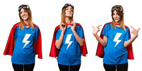 Obraz premium Pretty superhero girl proud of herself