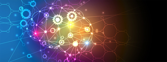Obraz premium Artificial intelligence. Technology web background. Virtual concept