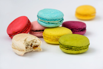 macarons on a white background