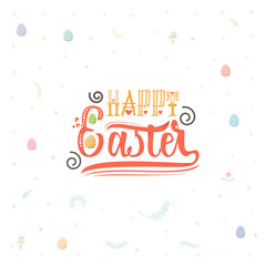 Spring - Easter is a beautiful badge, like a sticker for social networks.