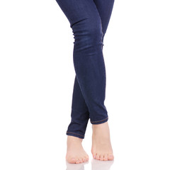 Female legs in blue jeans beauty fashion shop buy clothes