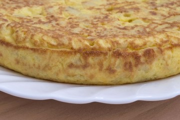 dish with spanish omelet