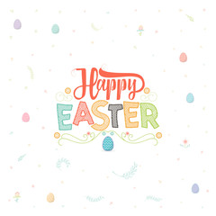 Spring - Easter is a beautiful badge, like a sticker for social networks.