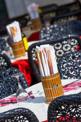 Disposable drinking straws in wrapper