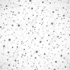 Technology grey illustration . Connected lines with dots 