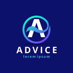 Letter A Logo Icon Design Template. Technology Abstract Line Connection Circle Vector Logotype