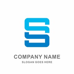 Monogram Letter S Geometric Square Architecture Interior Construction Business Company Stock Vector Logo Design Template