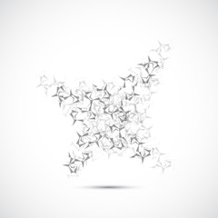 Technology grey illustration . Connected lines with dots 