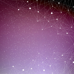 Fototapeta premium Molecule and communication illustration with connected dots, lines. Graphic background for your design