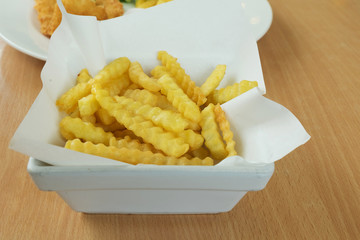 French fries in white plate