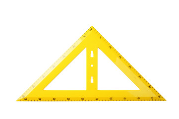 yellow school triangle isolated on a white background