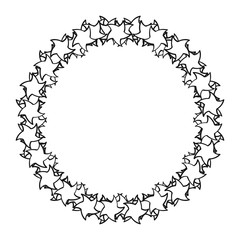 Circle frame of stars. round pattern for design