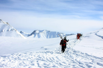 Fototapeta na wymiar Ski resort Gudauri in Georgia Caucasus mountains