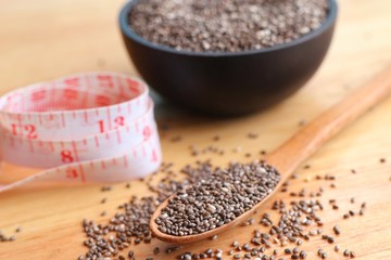 Heap organic chia seeds