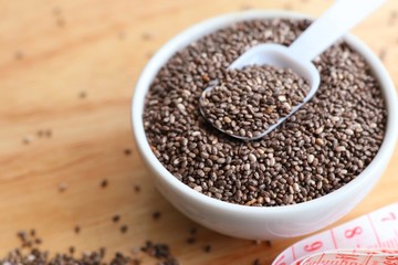 Heap organic chia seeds