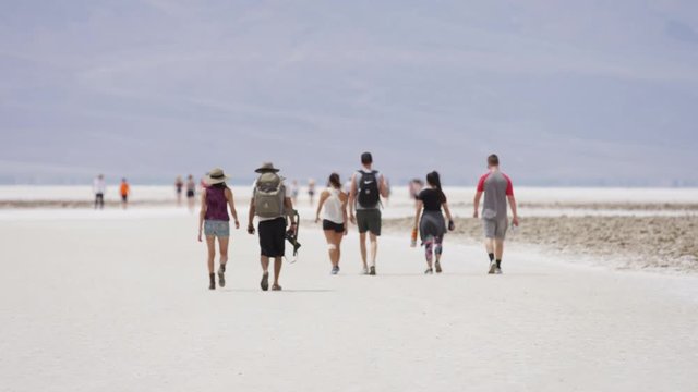 People walking in the Badwater Basin