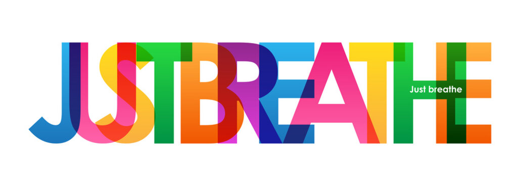 JUST BREATHE colourful letters icon