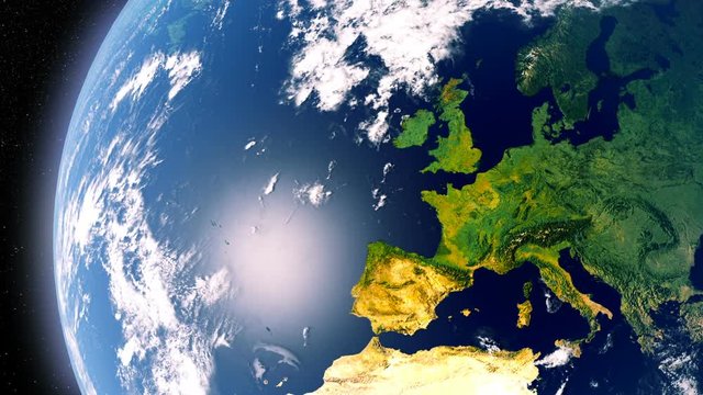 Germany Map With Borders, View From Space, Earth Globe