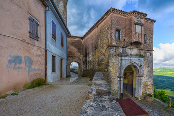 Street scene in Motovun, Croatia.